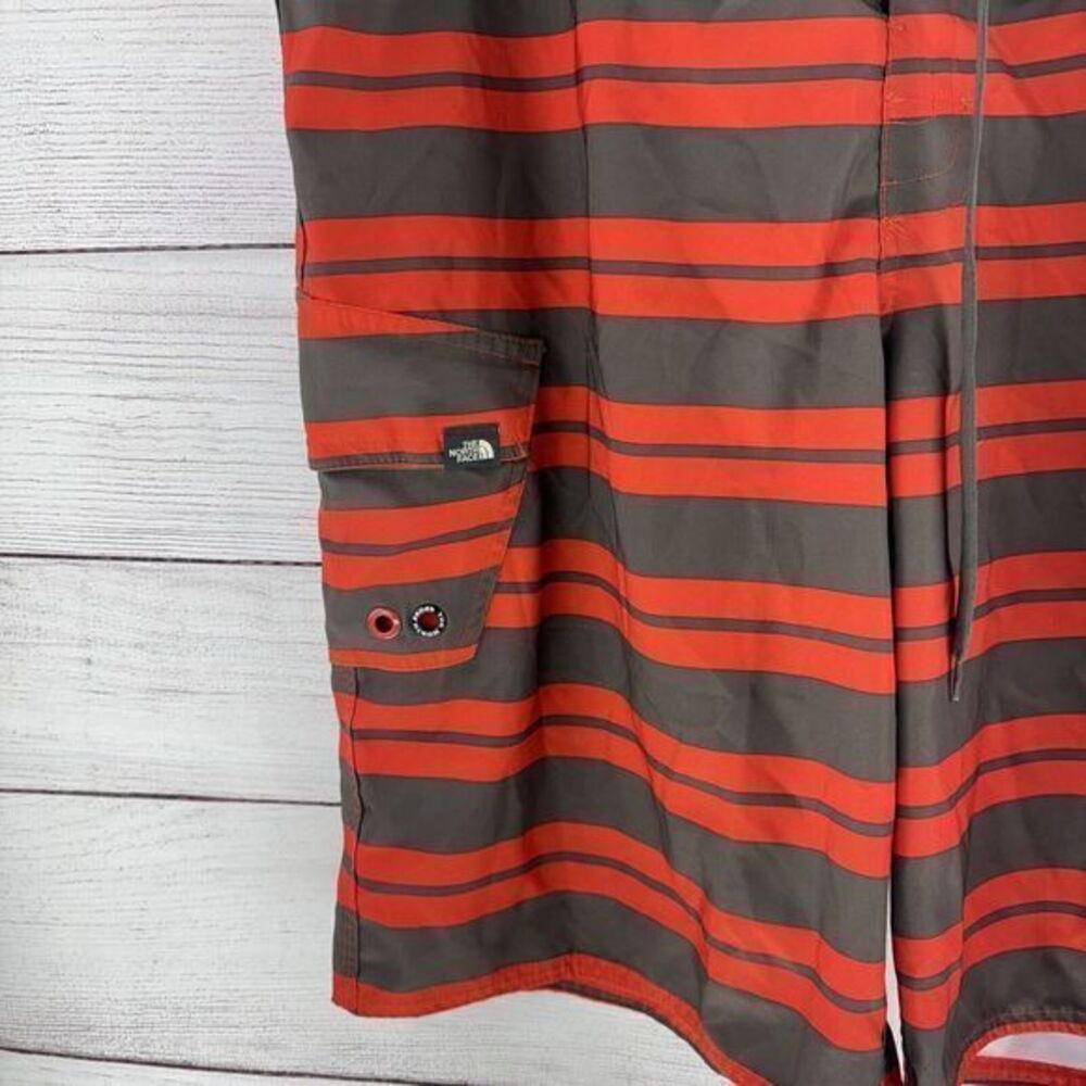 The North Face Brown and Orange Stripped Board Shorts Swim Trunks, Men’s Size 38 - Picture 4 of 8